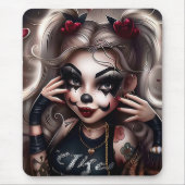 Tapis Sourie Woman with Clown Makeup 4 マウスパッド (正面)