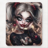 Tapis Sourie Woman with Clown Makeup 5 マウスパッド (正面)