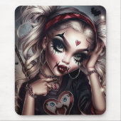 Tapis Sourie Woman with Clown Makeup 6 マウスパッド (正面)