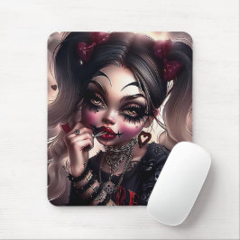 Tapis Sourie Woman with Clown Makeup 7 マウスパッド