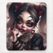 Tapis Sourie Woman with Clown Makeup 7 マウスパッド (正面)