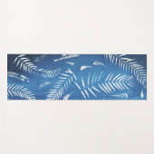 Tapis Yoga bleu imprimé feuillage ヨガマット (正面(横))