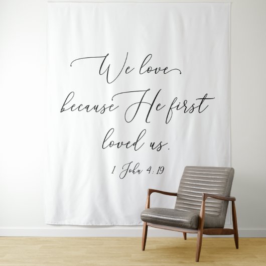 Tapiz Black text white wedding backdrop photo back タペストリー (インサイチュ)