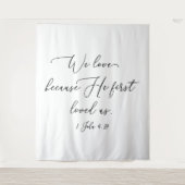 Tapiz Black text white wedding backdrop photo back タペストリー (正面)