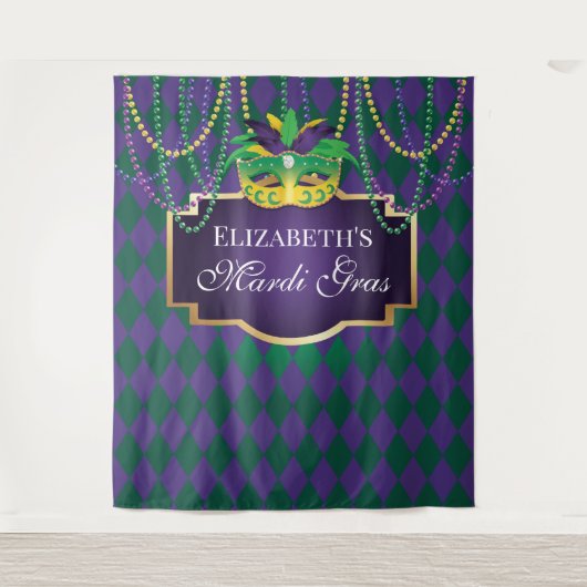 Tapiz Carnival Mardi Gras Backdrop banner party タペストリー (正面)