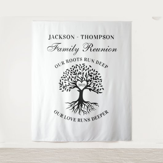 Tapiz Family reunion tree backdrop banner タペストリー (正面)