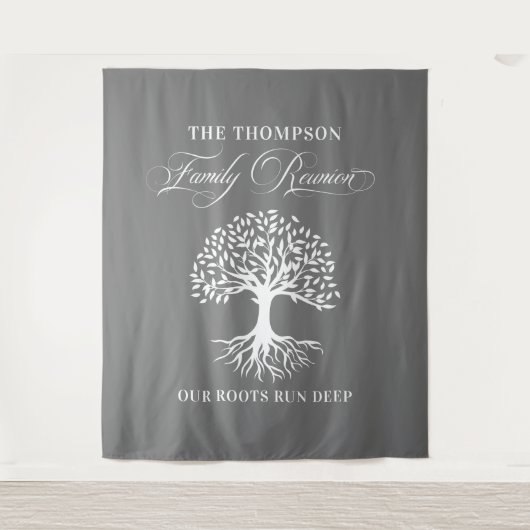 Tapiz Family reunion tree backdrop banner タペストリー (正面)