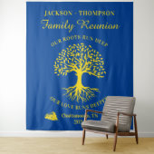 Tapiz Family reunion tree backdrop banner blue タペストリー (インサイチュ)