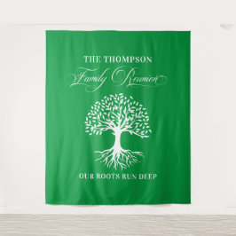 Tapiz Family reunion tree backdrop banner green タペストリー