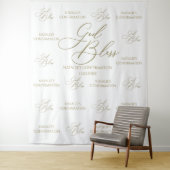 Tapiz God Bless Elegant gold photobooth backdrop タペストリー (インサイチュ)