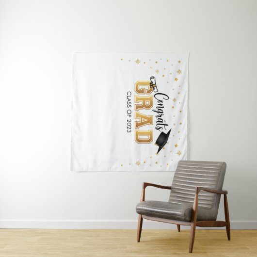 Tapiz Graduation backdrop banner Congrats GRAD Bac タペストリー (インサイチュ(横))