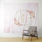 Tapiz Pink Floral Communion Backdrop タペストリー (インサイチュ(横))
