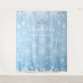 Tapiz Princess Winter Sweet 16 photobooth Backdrop タペストリー