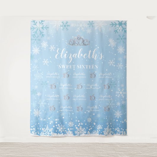 Tapiz Princess Winter Sweet 16 photobooth Backdrop タペストリー (正面)