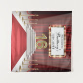 Tapiz Red Carpet 16th Birthday Backdrop banner タペストリー (正面(横))