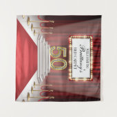 Tapiz Red Carpet 50th Birthday Backdrop banner タペストリー (正面(横))