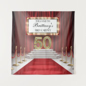 Tapiz Red Carpet 50th Birthday Backdrop banner タペストリー (正面)
