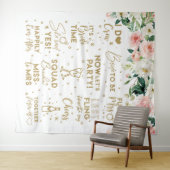 Tapiz She said yes Floral Blush Bridal Banner タペストリー (インサイチュ(横))