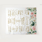Tapiz She said yes Floral Blush Bridal Banner タペストリー (正面(横))