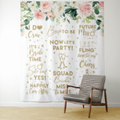Tapiz She said yes Floral Blush Bridal Banner タペストリー (インサイチュ)