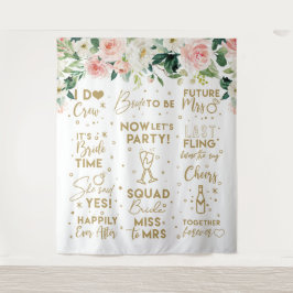 Tapiz She said yes Floral Blush Bridal Banner タペストリー