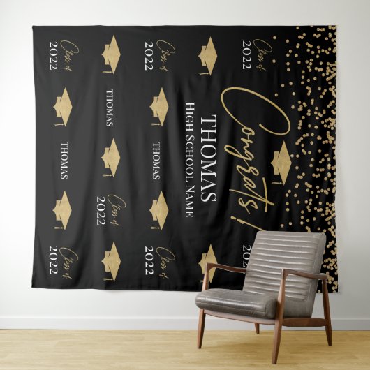 Tapiz Step and repeat Graduation Backdrop banner タペストリー (インサイチュ(横))