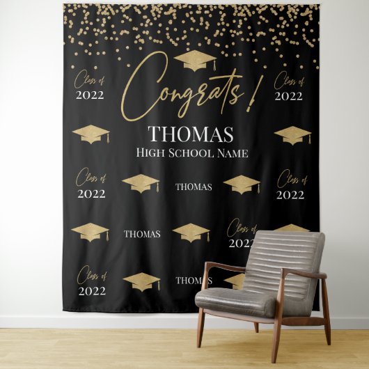 Tapiz Step and repeat Graduation Backdrop banner タペストリー (インサイチュ)