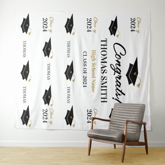 Tapiz Step and repeat Graduation Backdrop banner  タペストリー (インサイチュ(横))