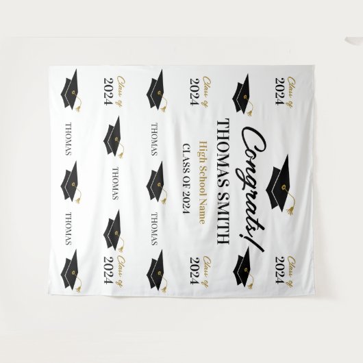Tapiz Step and repeat Graduation Backdrop banner  タペストリー (正面(横))