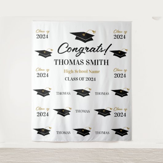Tapiz Step and repeat Graduation Backdrop banner  タペストリー (正面)