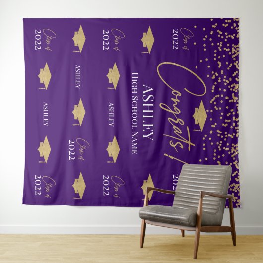 Tapiz Step and repeat Graduation Backdrop banner タペストリー (インサイチュ(横))