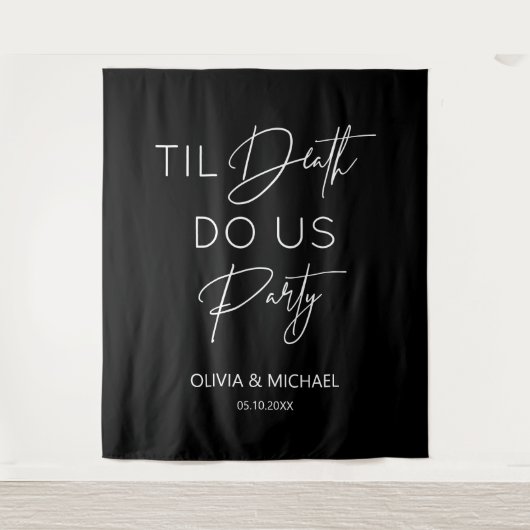 Tapiz Til death do us party wedding black backdrop タペストリー (正面)