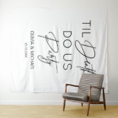 Tapiz  Til death do us party wedding thite backdro タペストリー (インサイチュ(横))