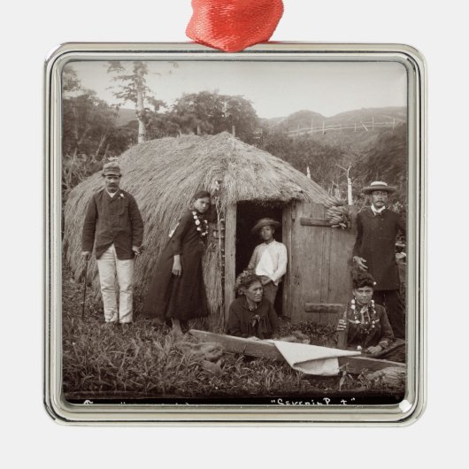 Tappaを、天然布作ります、c.1875 (セピア色の写真) メタルオーナメント (正面)