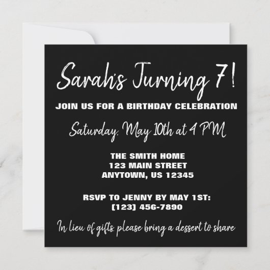 'Tappy'ハッピーバースデーBdayタップダンスシューズパーティー 招待状 (裏面)