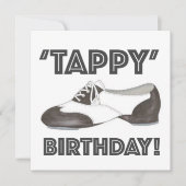 'Tappy'ハッピーバースデーBdayタップダンスシューズパーティー 招待状 (正面)