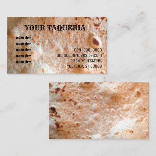 Taqueriaのトーティーヤ 名刺 (正面/裏面)