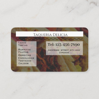 taqueria / restaurant editable card 名刺