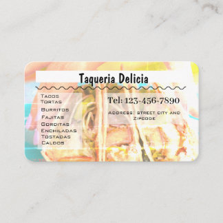 taqueria / restaurant editable card 名刺