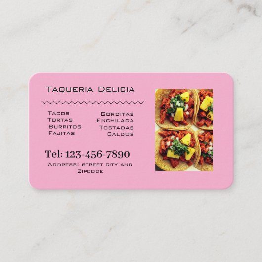 taqueria / restaurant editable card  名刺 (正面)