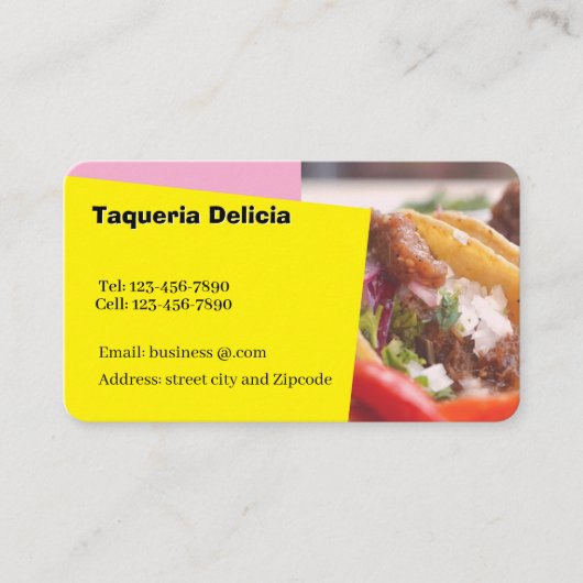 Taqueria / restaurant editable card  名刺 (正面)