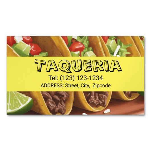 TAQUERIA services editable business card マグネット名刺 (正面)
