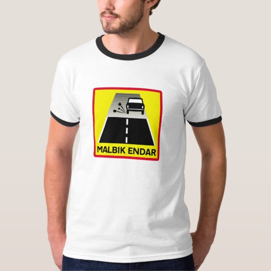 tarファイルに圧縮された道、交通標識、アイスランドの端 tシャツ (正面)