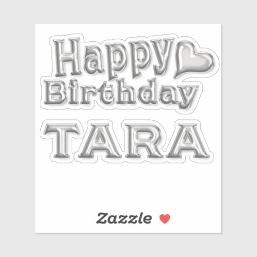 Tara Happy Birthday silver Aufkleber Sticker シール (シート)