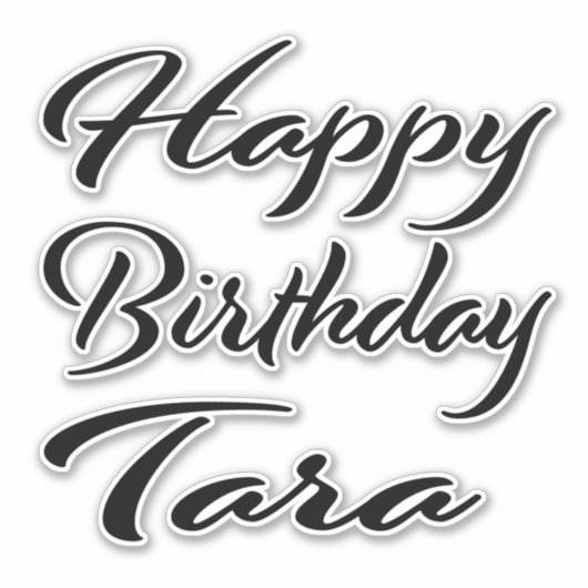 Tara Name Vorname black Sticker Geburtstag シール (正面)