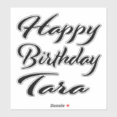Tara Name Vorname black Sticker Geburtstag シール (シート)