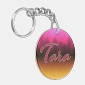 Tara Vorname Name golden pink Schlüsselanhänger キーホルダー (正面左)