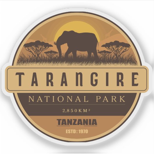 Tarangire National Park , Tanzania シール (正面)