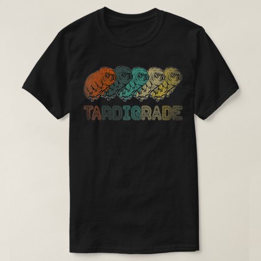 Tardigradeヴィンテージレトロ水クマ科学Microb Tシャツ (デザイン正面)