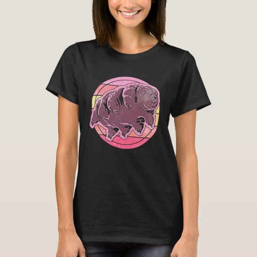 Tardigrade Water Bear Moss Piglet Micro Animal Col Tシャツ (正面)